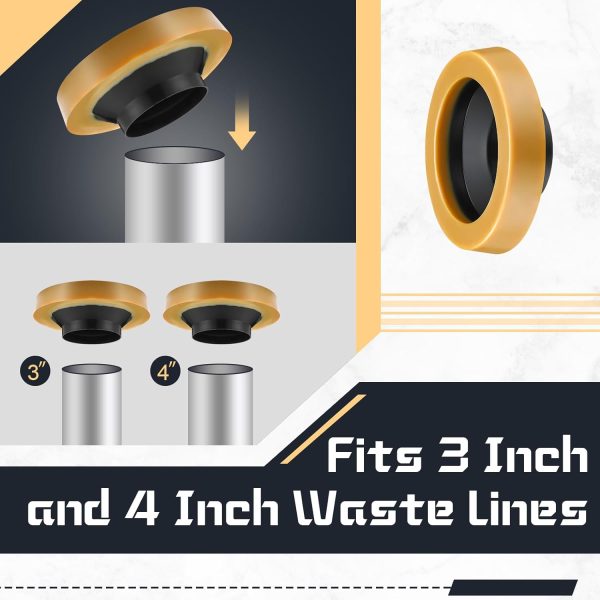 Marsui Toilet Wax Ring Kit Leak Proof Odor Free Seal-4