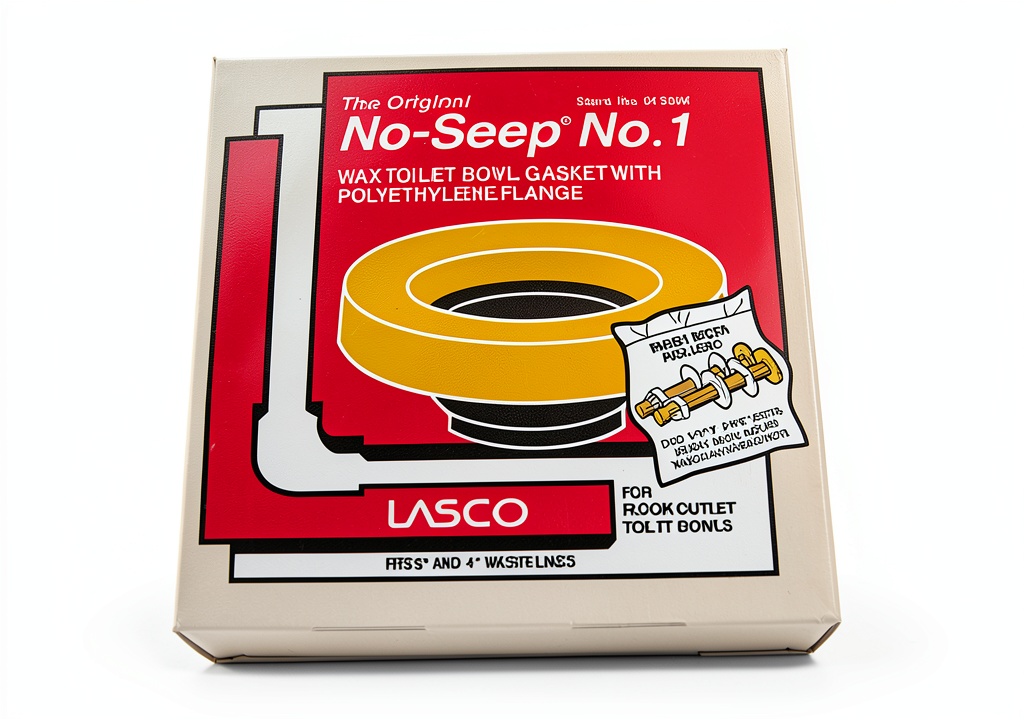 LASCO toilet wax ring with brass bolts and polyethylene flange