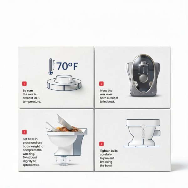 ForeverPRO Toilet Wax Ring Universal Rubber Seal DIY Kit-4