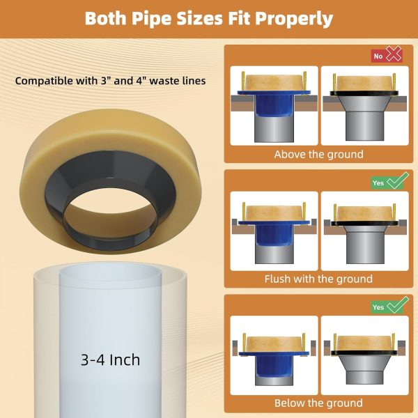 Hibbent Extra Thick Wax Ring Kit Universal Toilet Seal-6
