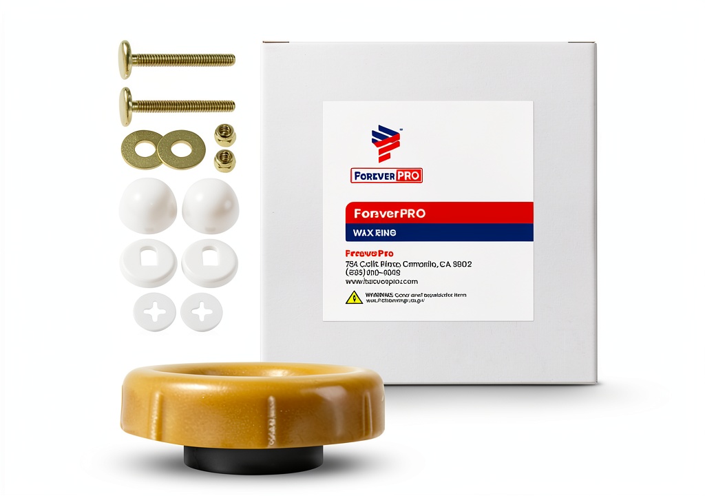 ForeverPRO toilet wax ring with rubber flange and installation accessories