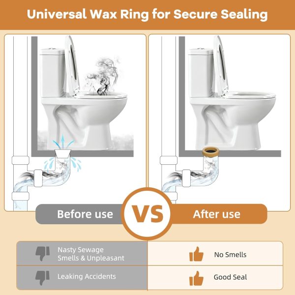 Hibbent Extra Thick Wax Ring Kit Universal Toilet Seal-1