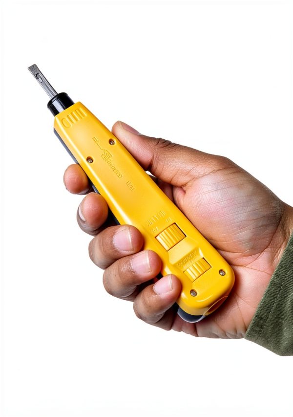 Fluke Networks 10055501 D814 Impact Punch Down Tool with EverSharp 110 & EverSharp 66 Blades plus a Wood Screw Starter Punch,Yellow-1