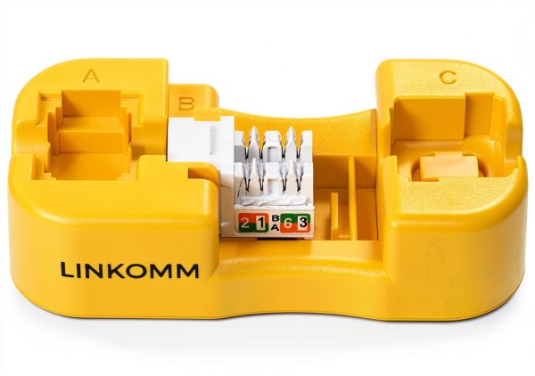 Keystone Jack Punch-Down Handheld Tool Termination Palm Holder Stand (Yellow)-1
