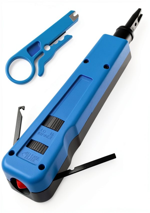 Punch Down Tool with 110/88 Double Blades, Network Wire Keystone Impact Terminal Insertion Tools for Network Cable CAT6/CAT5/CAT3 Stripper-0