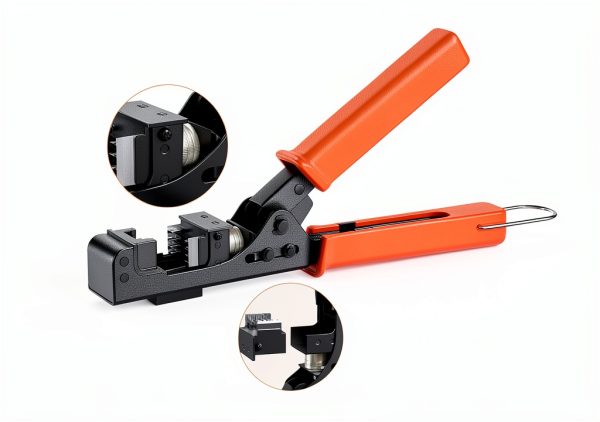 iwillink 90° Angled Speed Termination Keystone Tool for RJ45 Keystone Jack Degree, Ethernet Punch Down Tool Kit with 25-Pack CAT6 Keystone Jacks, 25-Pack RJ45 Connectors and One Wire Stripper-2